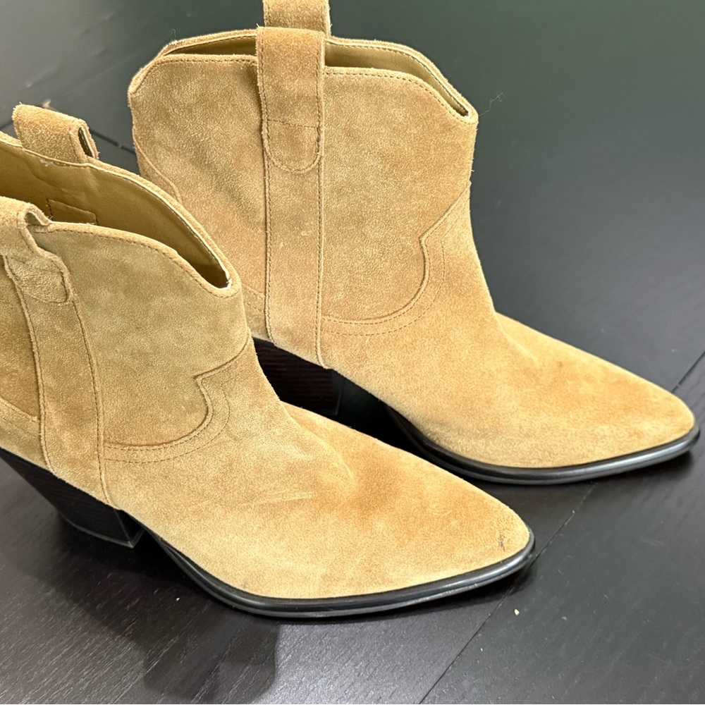 Marc Fisher Camel Suede Ankle Booties